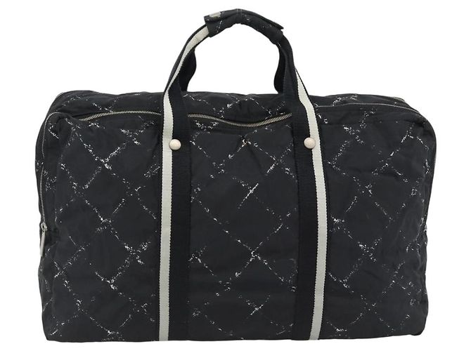 Chanel Travel Line Boston Imprimé Nylon Medium Noir - vue 2