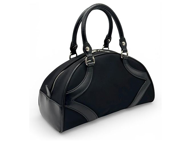 Prada Bowler Bag aus schwarzem Nylon und Leder - Ansicht 6