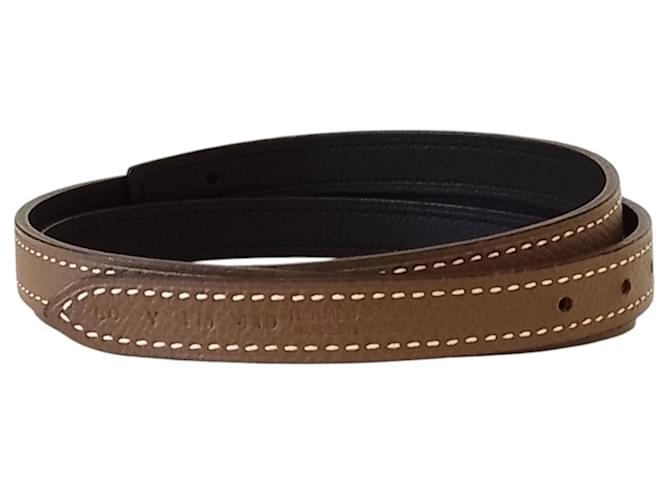 Hermès Hermes Reversibler schmaler Gürtel Braun Schwarz - Ansicht 3