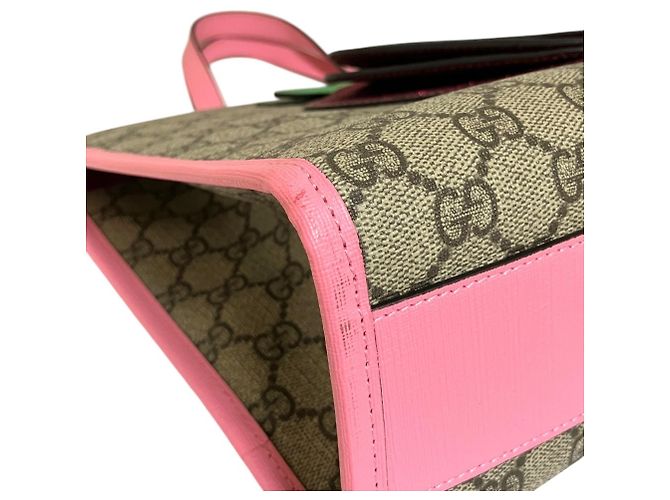 Borsa Tote GG Supreme 3D con fragola per bambini GUCCI Beige - vista 6