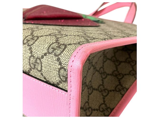 Borsa Tote GG Supreme 3D con fragola per bambini GUCCI Beige - vista 7