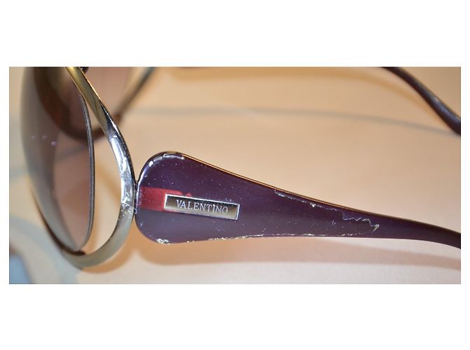 Gafas de sol oversize Valentino Garavani Castaño - vista 4