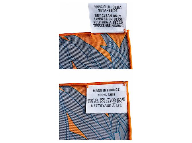 Hermès Seidenschal Les 12 Léopards Braun Pink Blau Mehrfarben Grün Orange - Ansicht 4