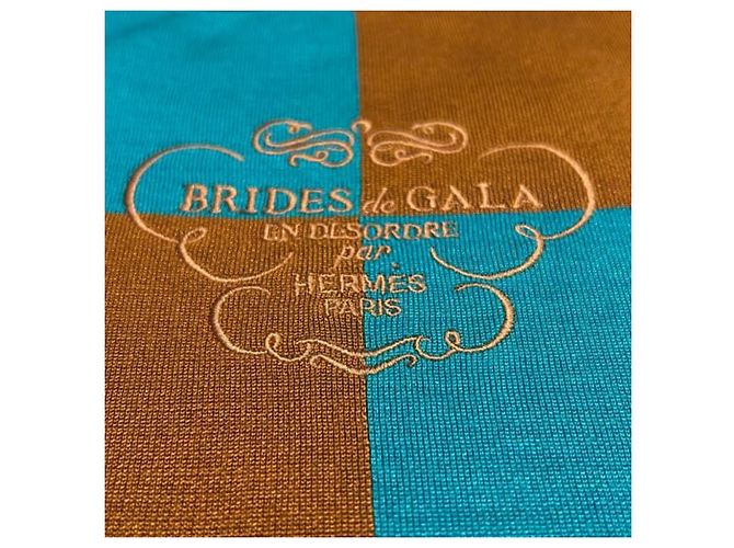 Hermès Vestido largo de seda Brides de Gala en Désordre Castaño - vista 6