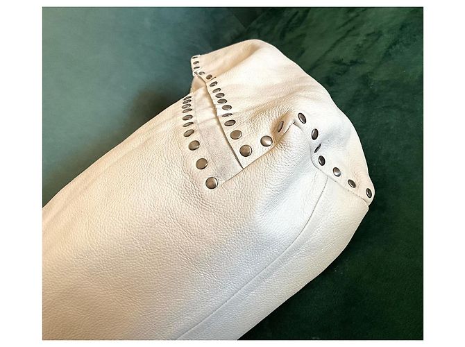 Jimmy Choo Borsa Hobo in Pelle Avorio con Borchie Bianco - vista 5