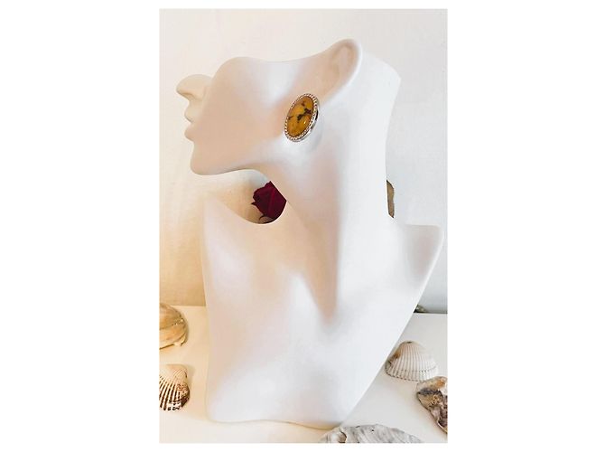 Orecchini Dolce & Gabbana Sicily Cammeo con Cristalli Swarovski Argento Giallo - vista 2