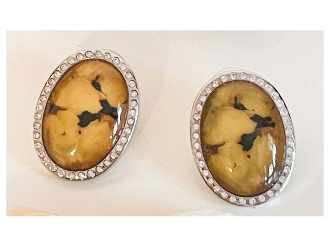 Orecchini Dolce & Gabbana Sicily Cammeo con Cristalli Swarovski Argento Giallo - vista 5