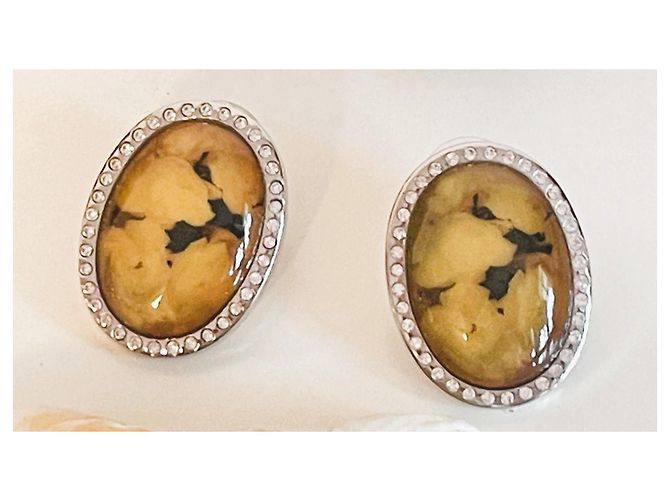 Orecchini Dolce & Gabbana Sicily Cammeo con Cristalli Swarovski Argento Giallo - vista 9
