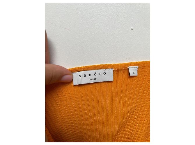 Sandro Paris Geripptes Strick-Tanktop Orange - Ansicht 2