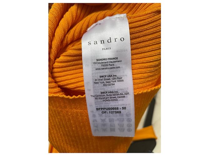 Sandro Paris Geripptes Strick-Tanktop Orange - Ansicht 3