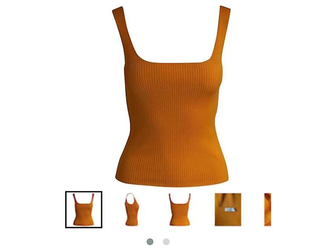 Sandro Paris Geripptes Strick-Tanktop Orange - Ansicht 4