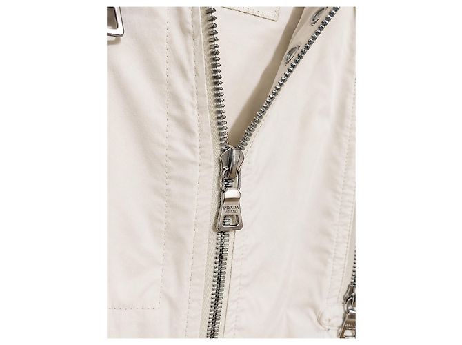 Prada Damen Baumwolljacke - Elfenbein Weiß - Ansicht 5
