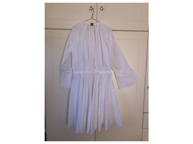 Loewe Vestido de popelina de algodón blanco - vista 10