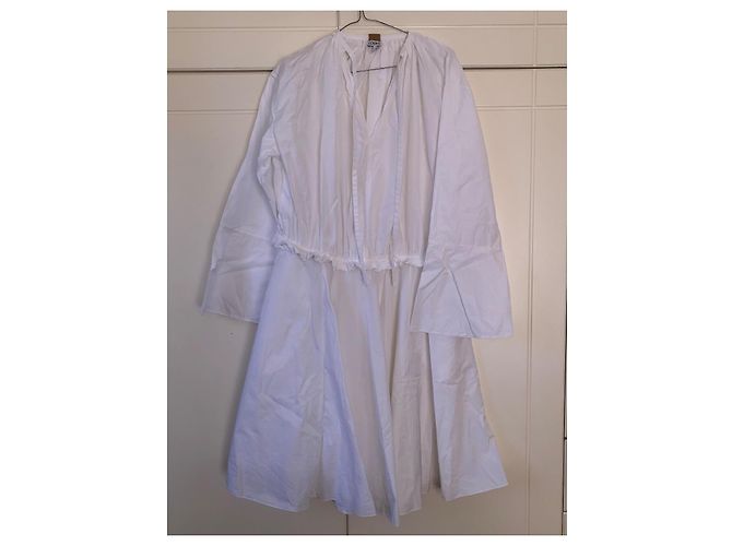 Loewe Vestido de popelina de algodón blanco - vista 2