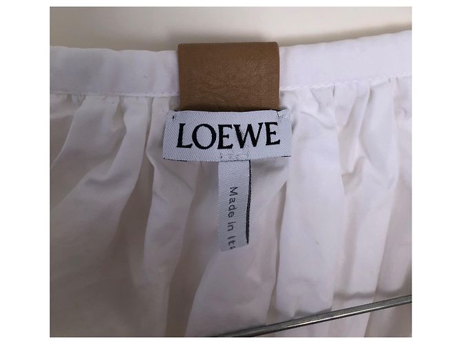 Loewe Vestido de popelina de algodón blanco - vista 3