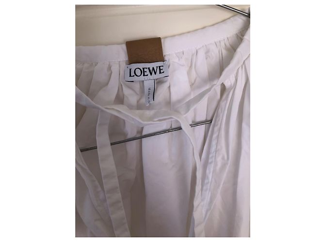 Loewe Vestido de popelina de algodón blanco - vista 5