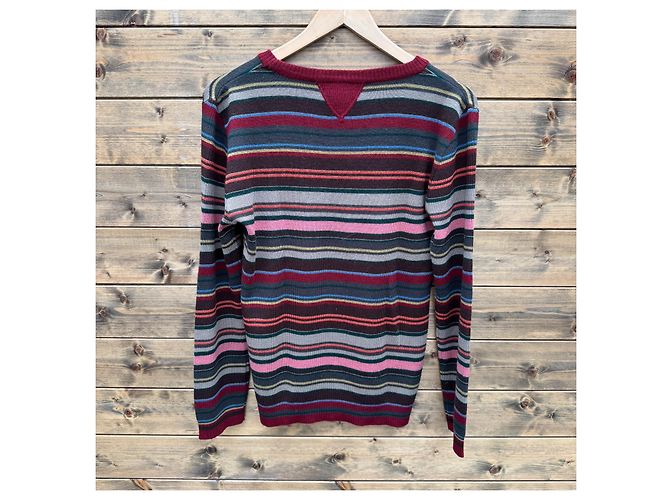 Dolce & Gabbana Maglione a righe in misto lana Marrone Rosa Rosso Blu Grigio Crudo Giallo - vista 2