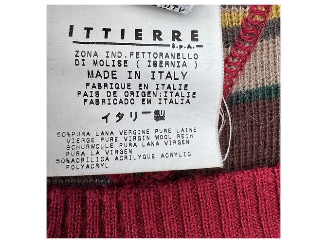 Dolce & Gabbana Maglione a righe in misto lana Marrone Rosa Rosso Blu Grigio Crudo Giallo - vista 5
