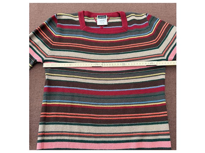 Dolce & Gabbana Maglione a righe in misto lana Marrone Rosa Rosso Blu Grigio Crudo Giallo - vista 7
