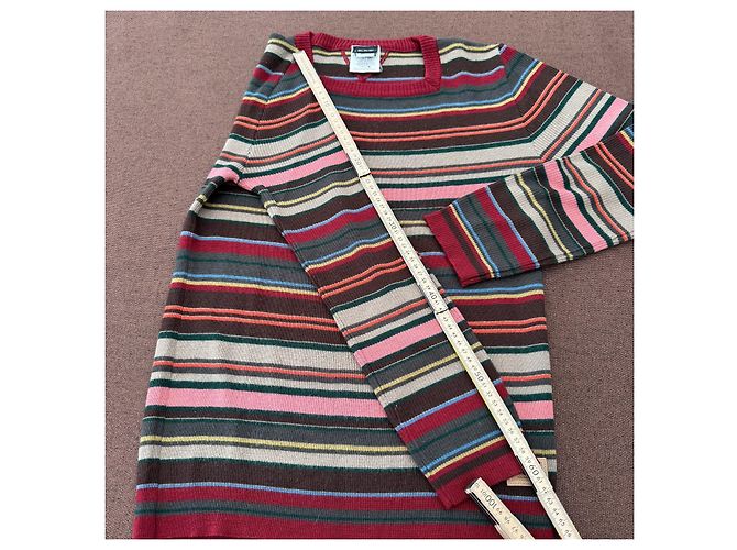 Dolce & Gabbana Maglione a righe in misto lana Marrone Rosa Rosso Blu Grigio Crudo Giallo - vista 9