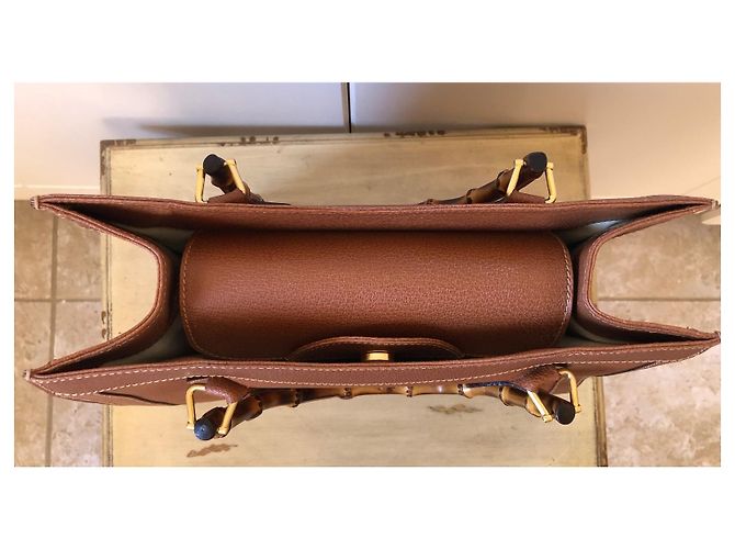 Borsa Tote Gucci Diana con manico in bambù Marrone - vista 3