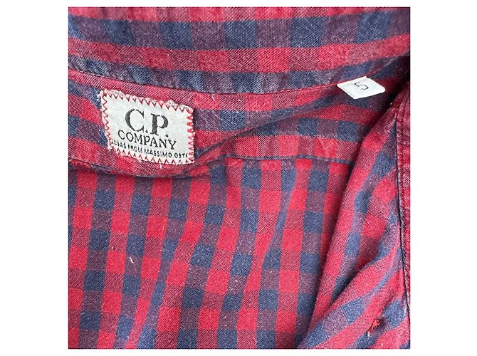 Autre Marque C.P. Company Camicia in cotone a quadretti gingham Rosso Blu scuro - vista 3