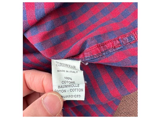 Autre Marque C.P. Company Camicia in cotone a quadretti gingham Rosso Blu scuro - vista 4