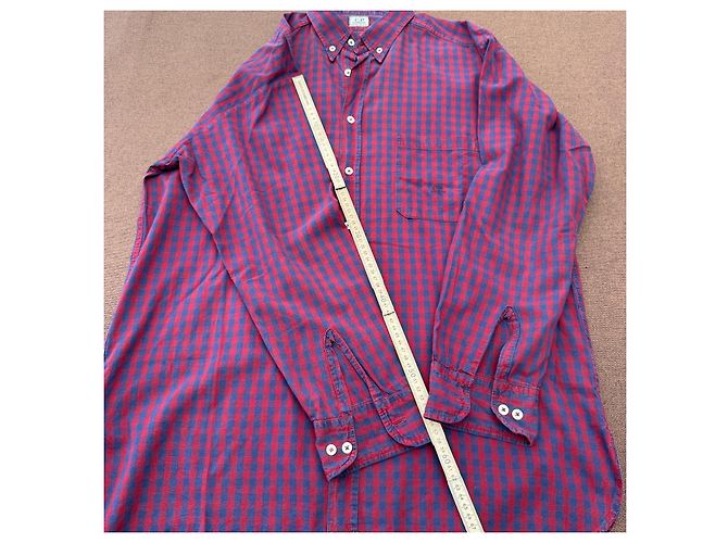 Autre Marque C.P. Company Camicia in cotone a quadretti gingham Rosso Blu scuro - vista 7