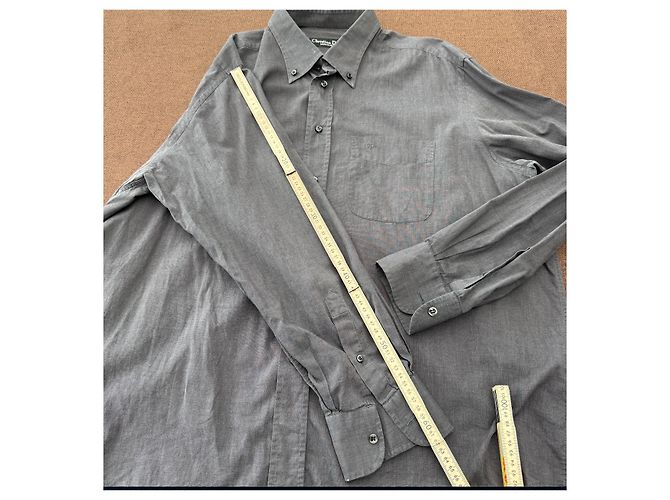 Christian Dior Monsieur Camicia in cotone grigio - vista 8