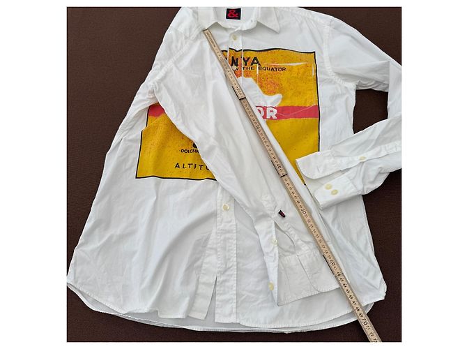Camicia Dolce & Gabbana in cotone bianco con stampa grafica Multicolore - vista 10