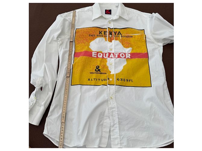 Camicia Dolce & Gabbana in cotone bianco con stampa grafica Multicolore - vista 9