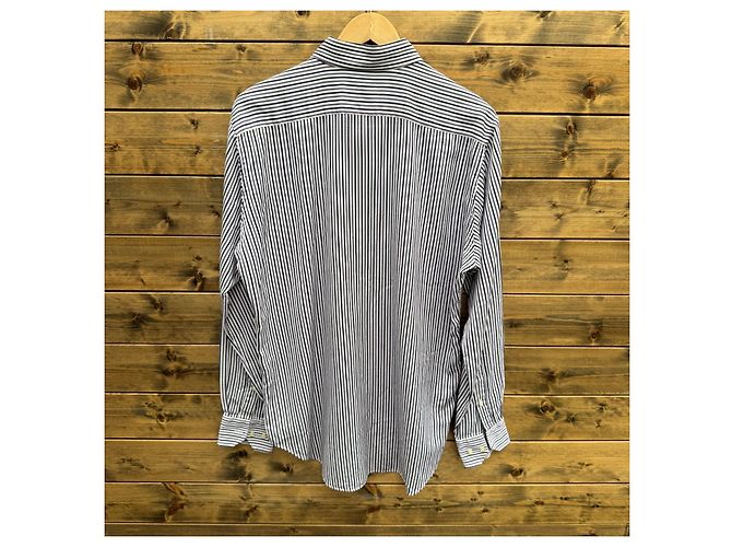 Etro Gestreiftes Baumwollhemd Weiß Blau - Ansicht 2