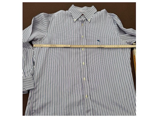 Etro Gestreiftes Baumwollhemd Weiß Blau - Ansicht 4