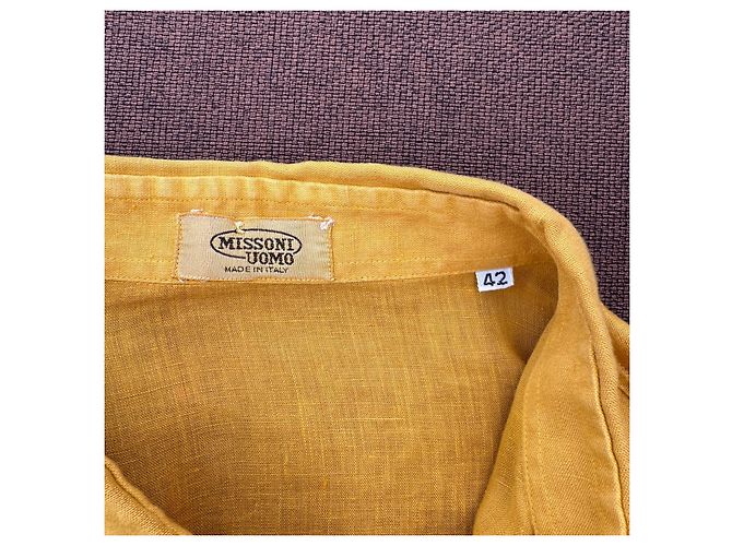 Missoni Uomo Camicia in lino gialla Giallo - vista 3