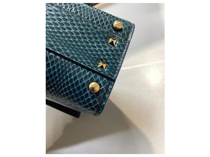 Valentino Garavani Handtasche aus blauer Pythonhaut - Ansicht 16
