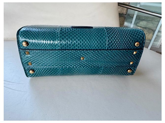 Valentino Garavani Handtasche aus blauer Pythonhaut - Ansicht 4