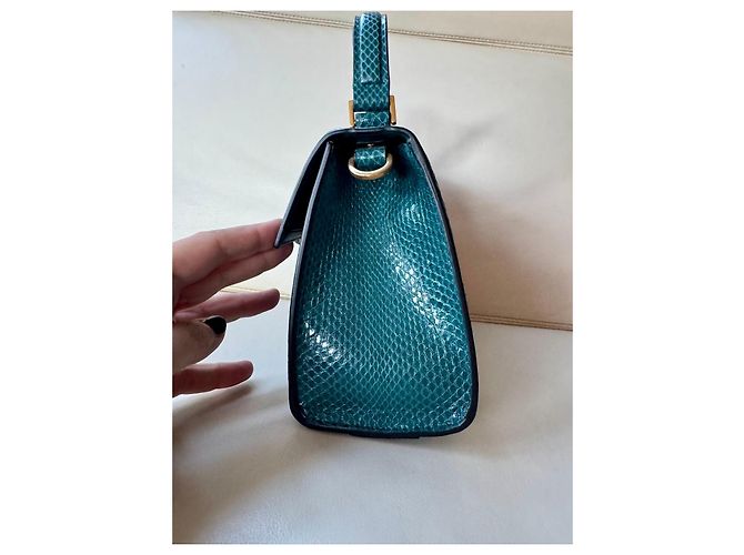 Valentino Garavani Handtasche aus blauer Pythonhaut - Ansicht 5