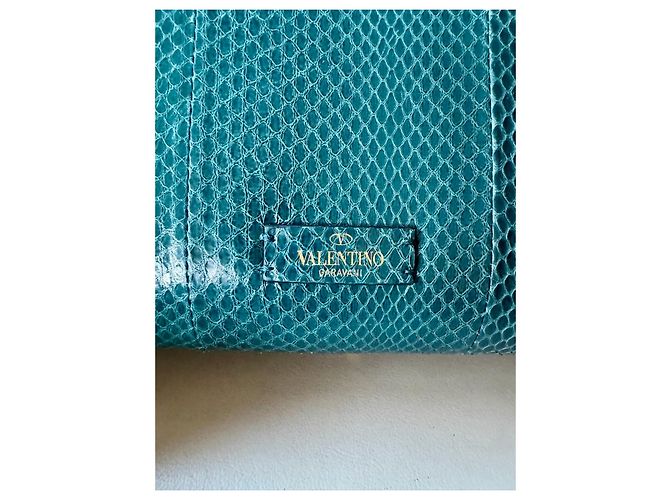 Valentino Garavani Handtasche aus blauer Pythonhaut - Ansicht 6