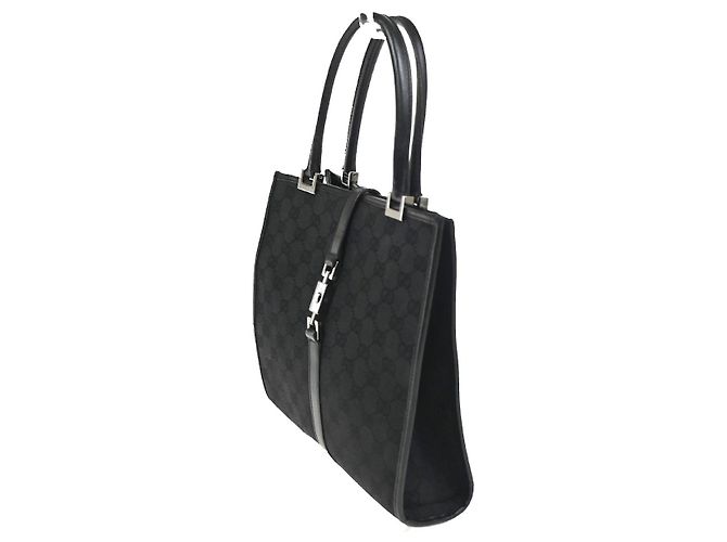 Borsa Tote Gucci Jackie GG Canvas e pelle Small Nero - vista 2