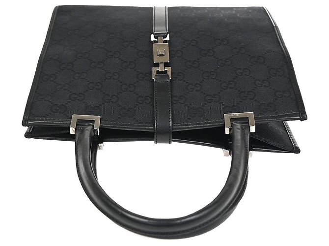Borsa Tote Gucci Jackie GG Canvas e pelle Small Nero - vista 5