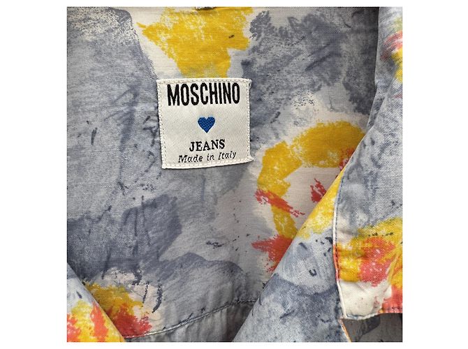 Camicia Moschino Jeans a maniche corte stampa floreale Multicolore Arancione Grigio Giallo - vista 2