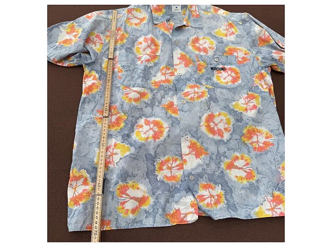 Camicia Moschino Jeans a maniche corte stampa floreale Multicolore Arancione Grigio Giallo - vista 6