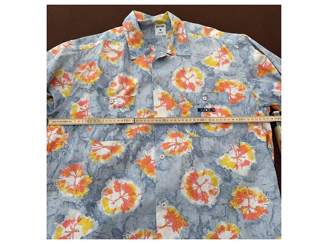 Camicia Moschino Jeans a maniche corte stampa floreale Multicolore Arancione Grigio Giallo - vista 7