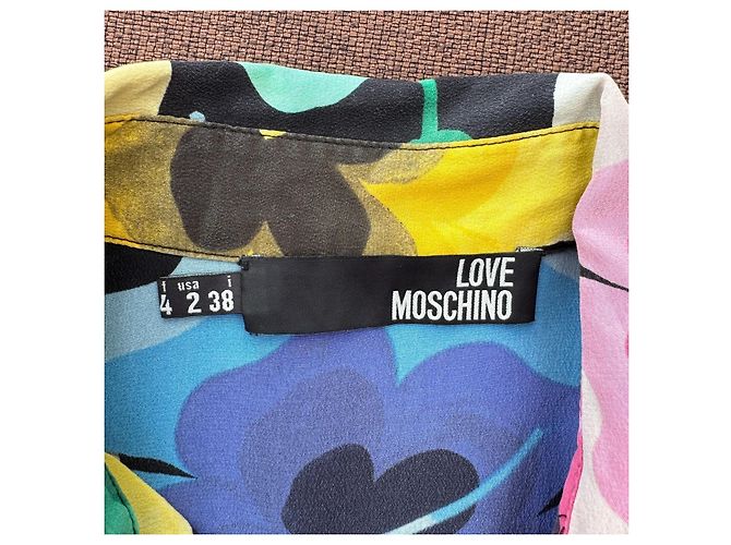 Love Moschino Camicia a maniche corte floreale Nero Rosa Blu Multicolore Verde Arancione Giallo - vista 3