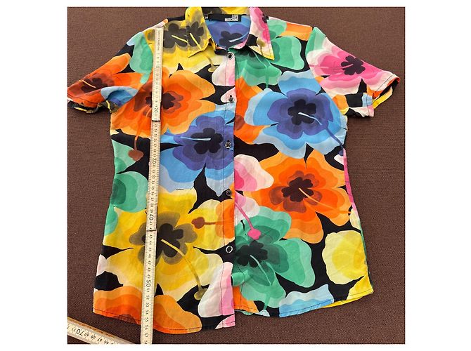 Love Moschino Camicia a maniche corte floreale Nero Rosa Blu Multicolore Verde Arancione Giallo - vista 5