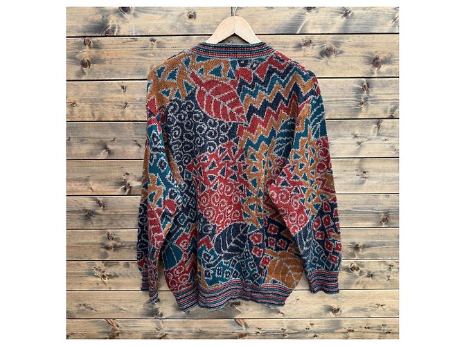 Missoni Sport Cardigan geometrisches Muster Multicolor Braun Schwarz Rot Mehrfarben Grün Grau Gelb - Ansicht 2