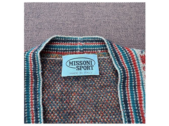 Missoni Sport Cardigan geometrisches Muster Multicolor Braun Schwarz Rot Mehrfarben Grün Grau Gelb - Ansicht 3