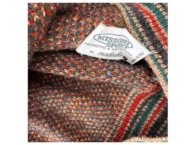 Missoni Sport Cardigan geometrisches Muster Multicolor Braun Schwarz Rot Mehrfarben Grün Grau Gelb - Ansicht 5