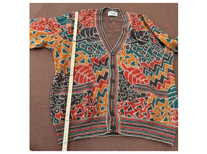 Missoni Sport Cardigan geometrisches Muster Multicolor Braun Schwarz Rot Mehrfarben Grün Grau Gelb - Ansicht 8