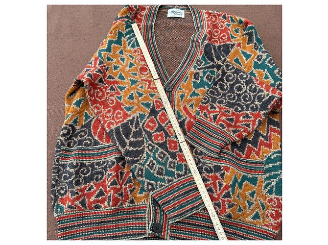 Missoni Sport Cardigan geometrisches Muster Multicolor Braun Schwarz Rot Mehrfarben Grün Grau Gelb - Ansicht 9
